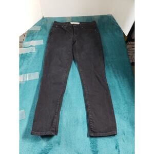 Gap Jeans Size 25 Womens Black Denim Stretch Pant Mid Rise Best Girlfriend Ankle
